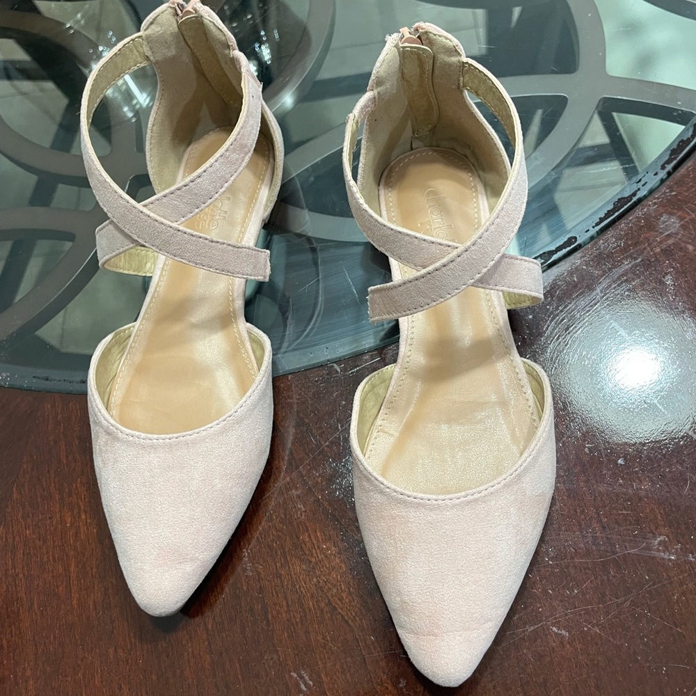 - Charlotte russe point toe cross strap flats